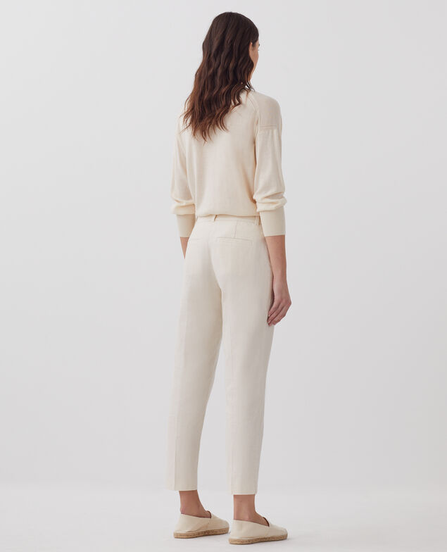 MARGUERITE - Pantalón cigarette H303 white swan