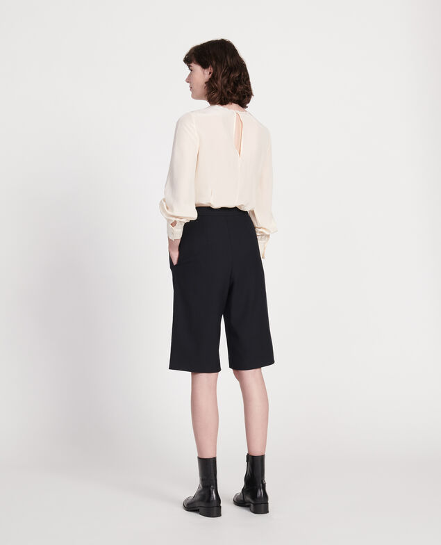 Bermudas de lana lisa Black beauty