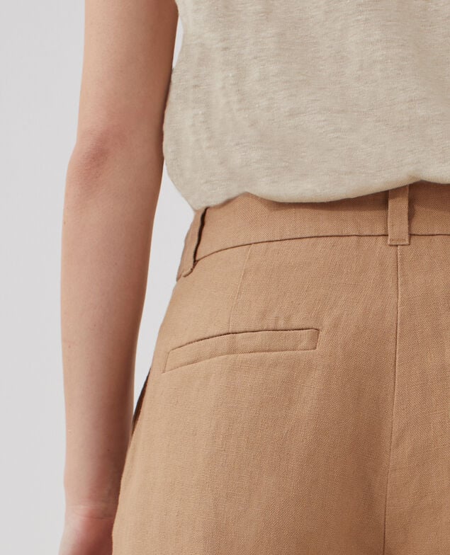 MARGUERITE - Pantalón cigarette de lino H330 tiger's eye