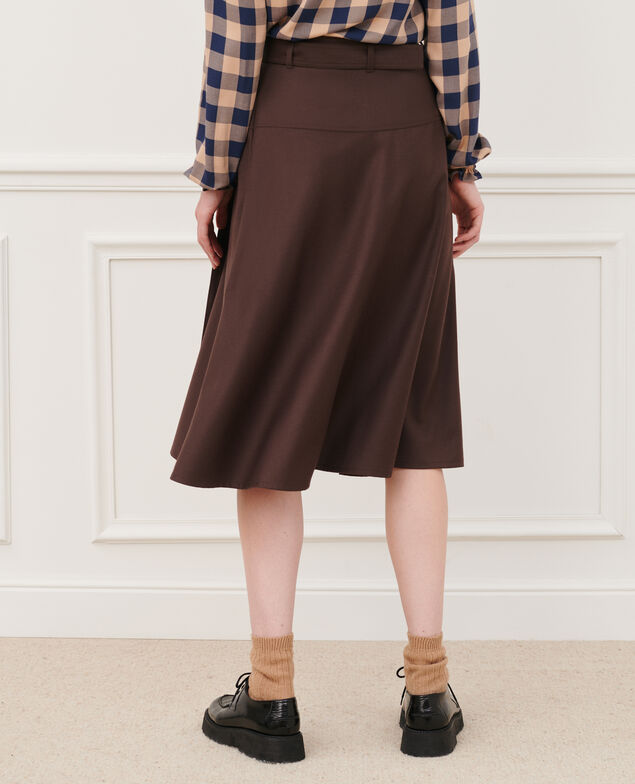 Falda cruzada de lana 8809 38 darkbrown