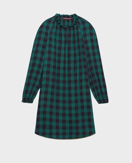 Vestido camisero de cuadros 8866 55 green check 2wdr137v13