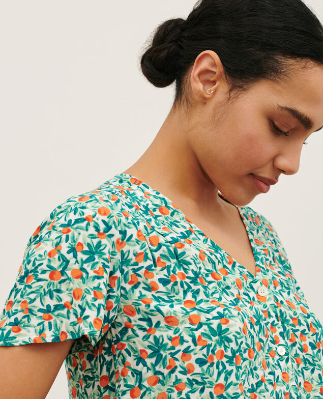 Blusa estampada fluida 0221 zest white