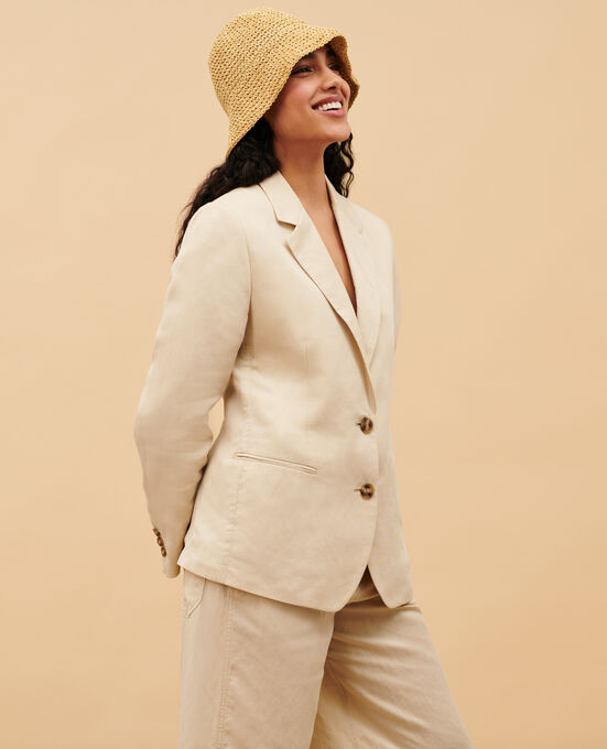 Chaqueta blazer de lino mezclado 0300 CASTLE WALL