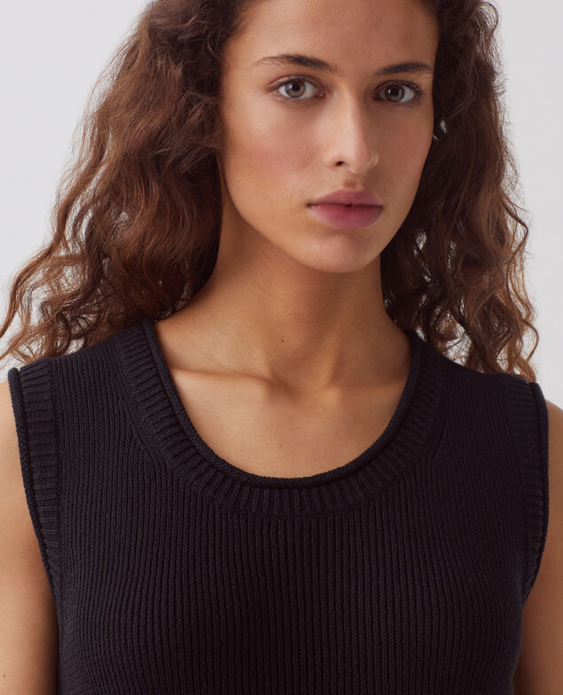 Top largo de lino H091 black beauty
