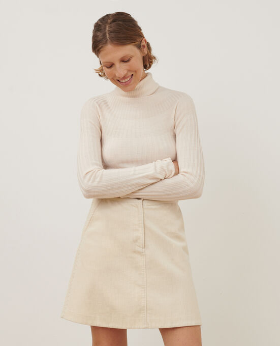 Jersey ajustado de lana merino 8843 00 WHITE