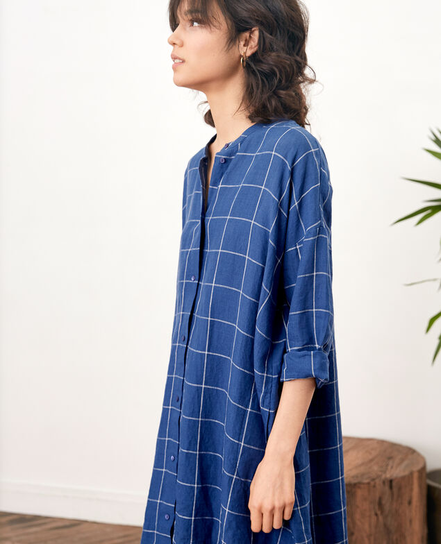 Vestido amplio de lino  Indigo