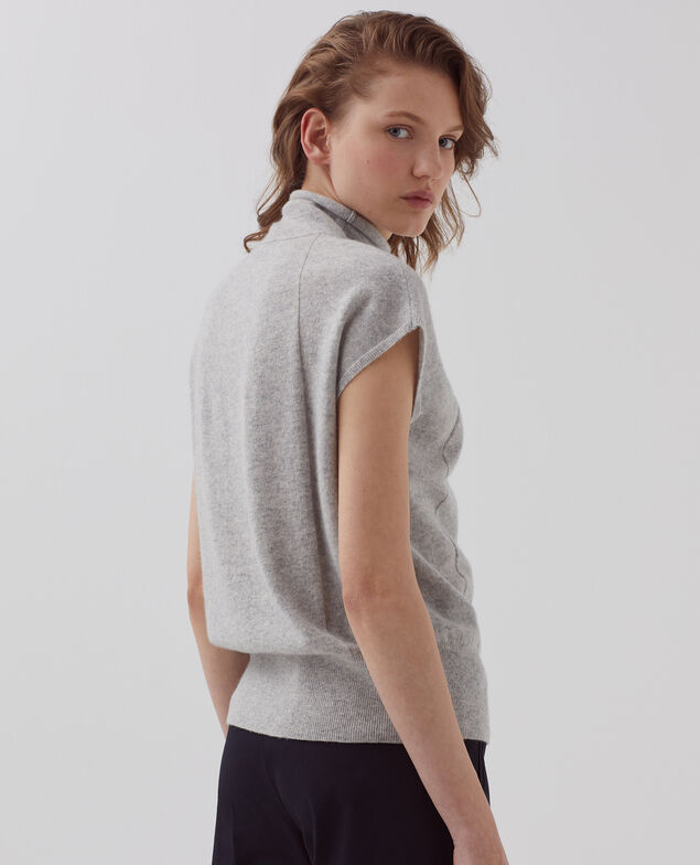 Jersey sin mangas de cachemira I020 ashen gray