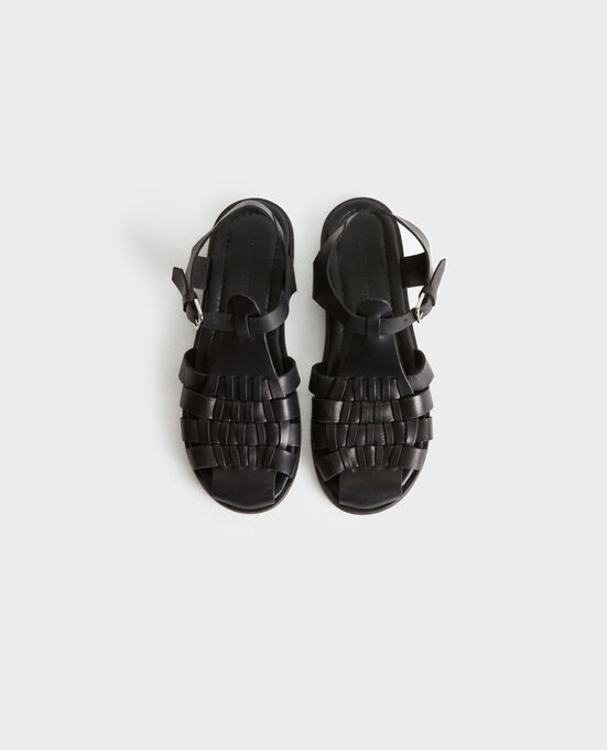 Sandalias trenzadas de piel 8853 09 BLACK