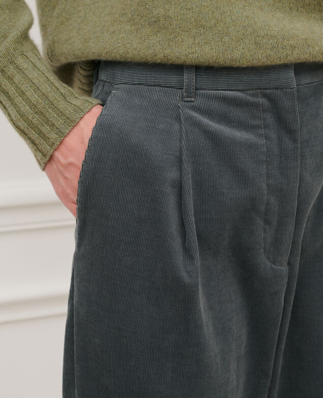 Pantalón de terciopelo 8817 58 darkgreen