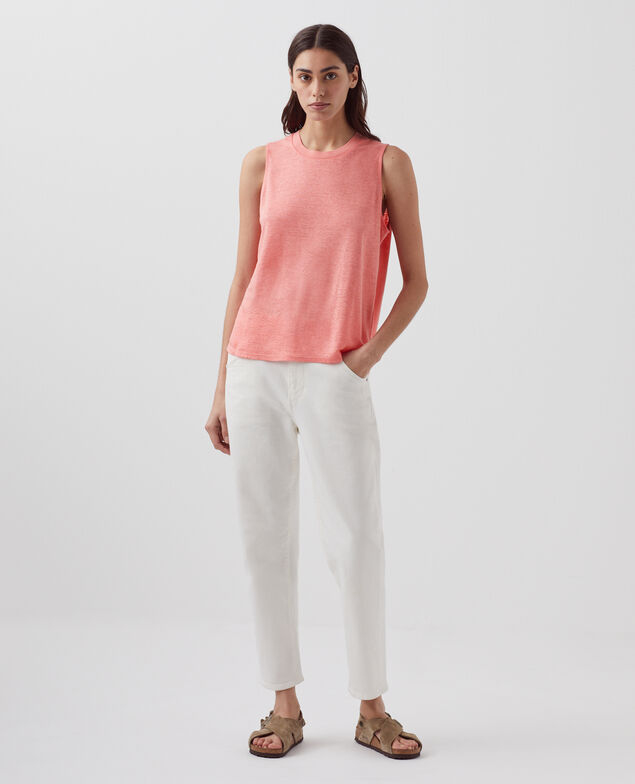 MARCELLE - Camiseta de lino sin mangas H101 silver pink