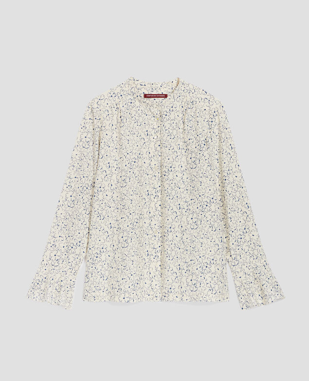 Blusa fluida de manga larga H620 daisy  blue