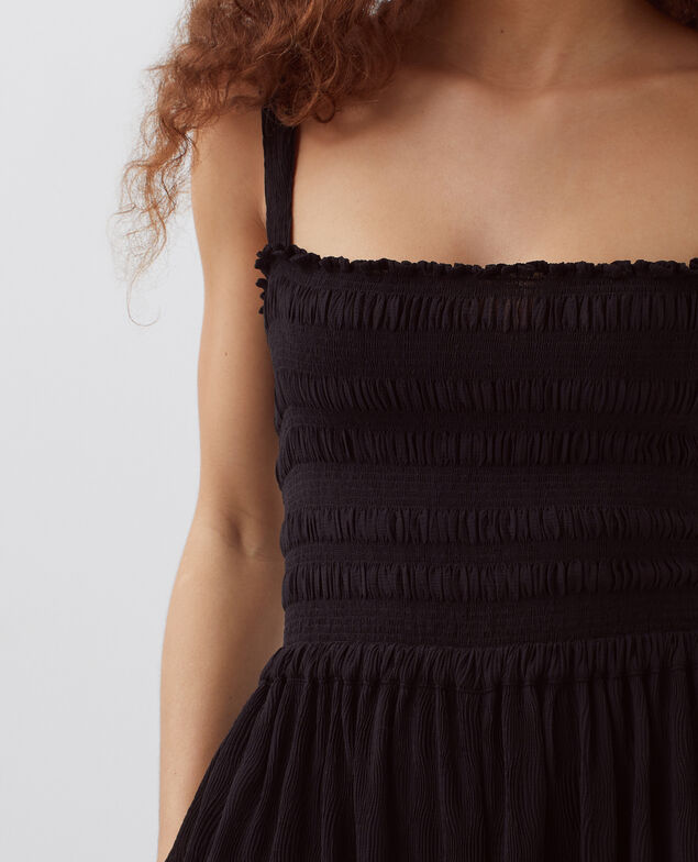 Mono largo fluido con fruncidos H091 black beauty