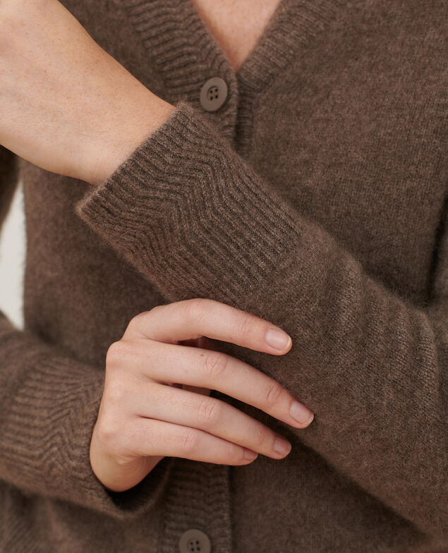 Cárdigan de cachemir A350 light brown knit