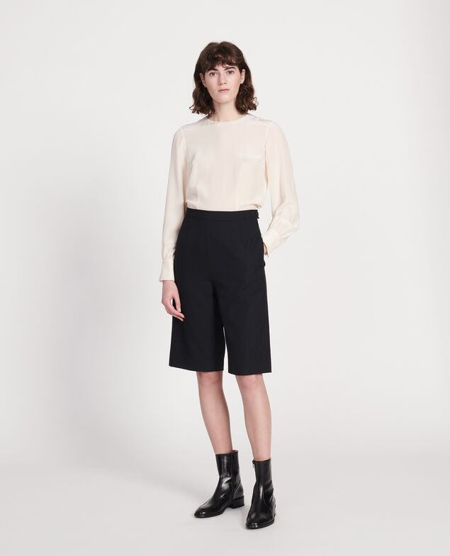 Bermudas de lana lisa Black beauty