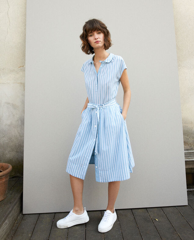 Falda con cinturón Azul