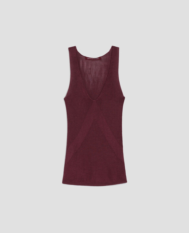 Camiseta de tirantes larga de canalé J750 burgundy
