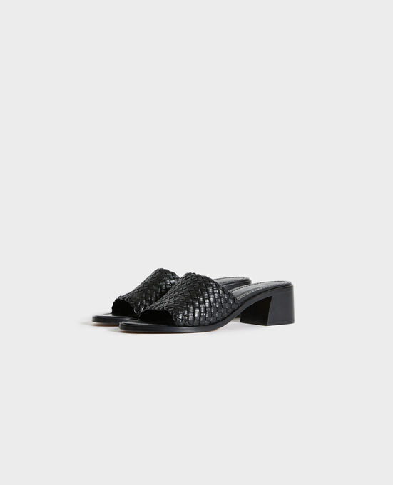 Sandalias de piel con tacón 09 BLACK