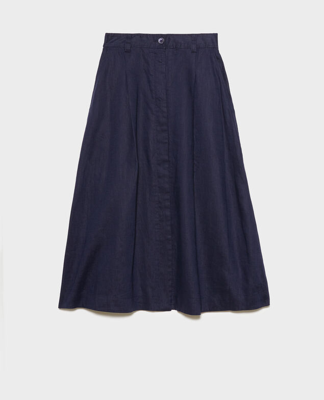 Falda larga de lino 68 blue