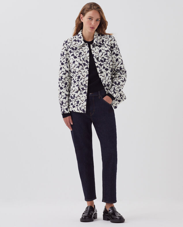 Chaqueta acolchada de algodón I017 new fl ikat ecru