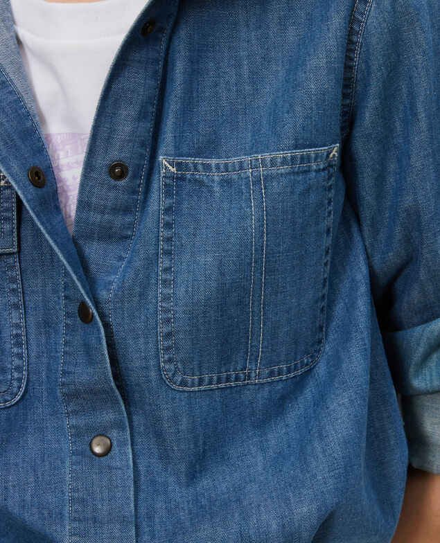 Camisa vaquera con bolsillos Denim medium wash