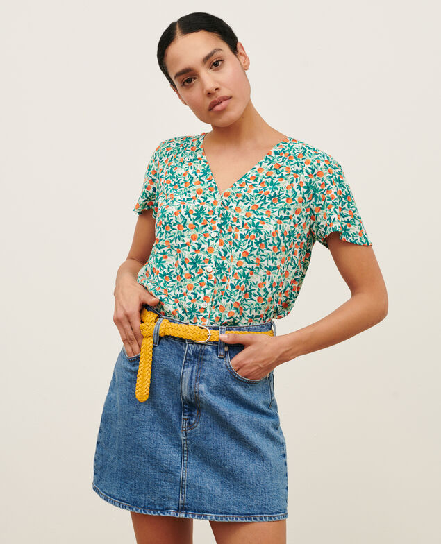Blusa estampada fluida 0221 zest white