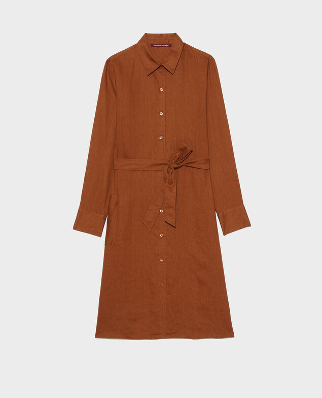 Vestido camisero de lino Monks robe