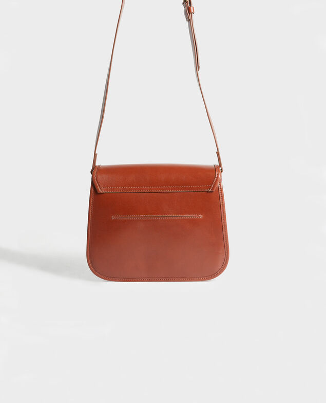 Bolso con correa de cuero Camel