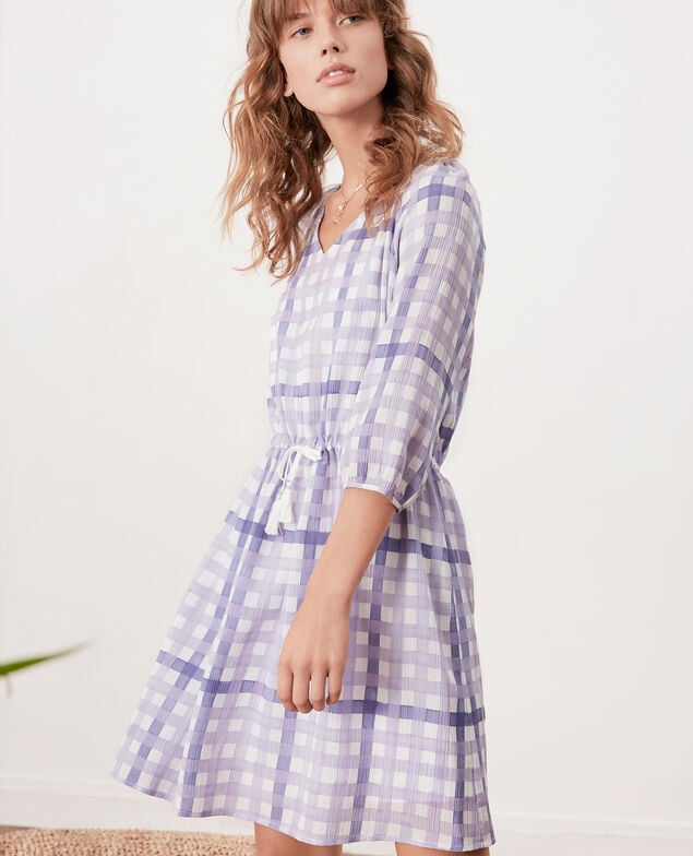 Vestido estampado Ghingham iris
