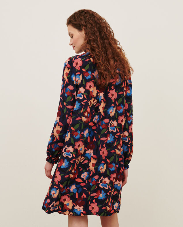 AGLAE - Vestido fluido estampado 8858 69 navy print