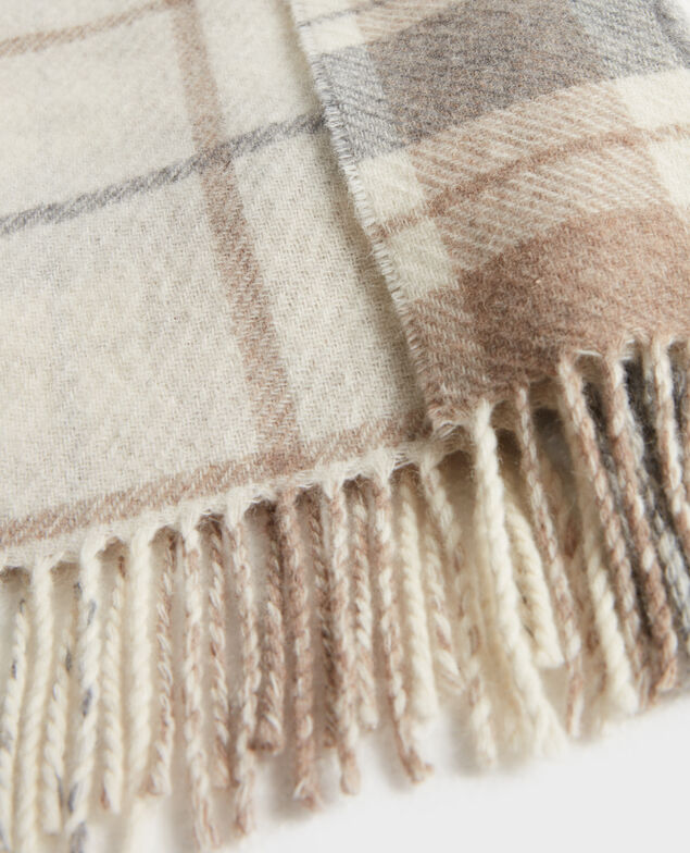 Bufanda de lana mezclada A007 white check