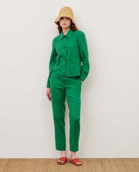 Chaqueta de lino 0542 pine green 3sja184f03
