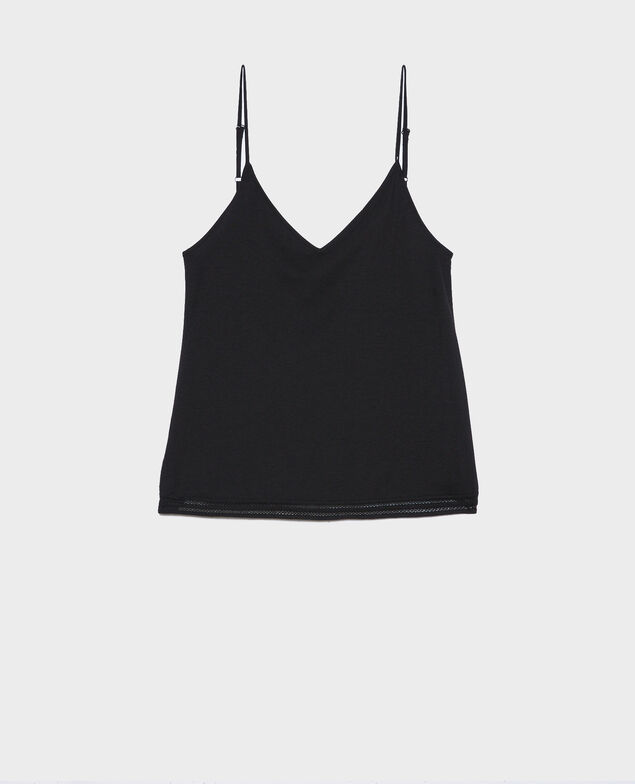 Camiseta de tirantes de algodón mezclado 09 black