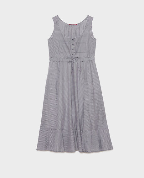 Vestido evasé de gasa de algodón 88 vichy 2sdr181c71