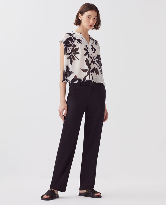 COLETTE - Pantalón recto ajustado de lana H091 black beauty
