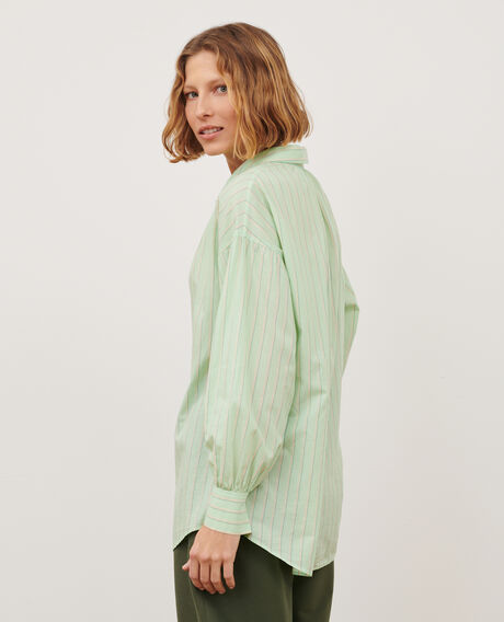Camisa túnica de algodón 0511 green stripe 3ssh283c21