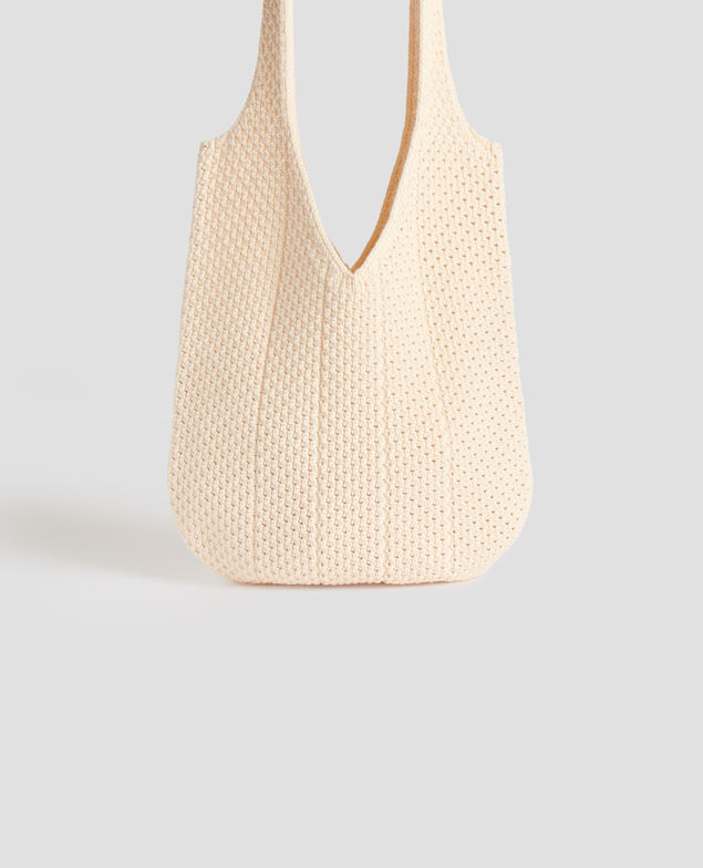 Bolso tote en crochet de algodón J300 natural