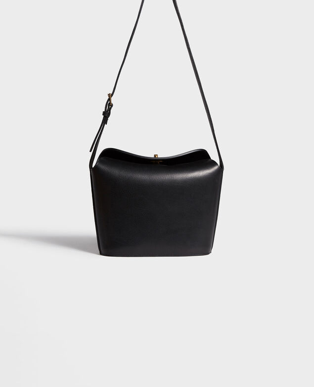 Bolso de cuero con bandolera corta Black beauty
