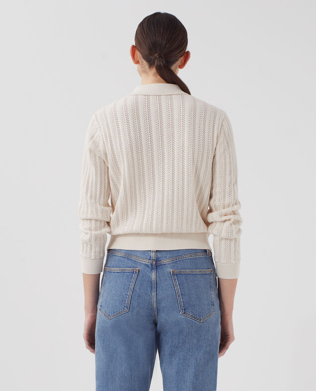 Jersey cuello polo de algodón U010 off white
