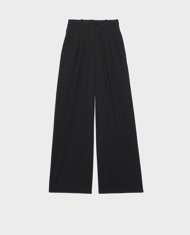 YVONNE - Pantalón ancho con pinzas Black beauty Pradus