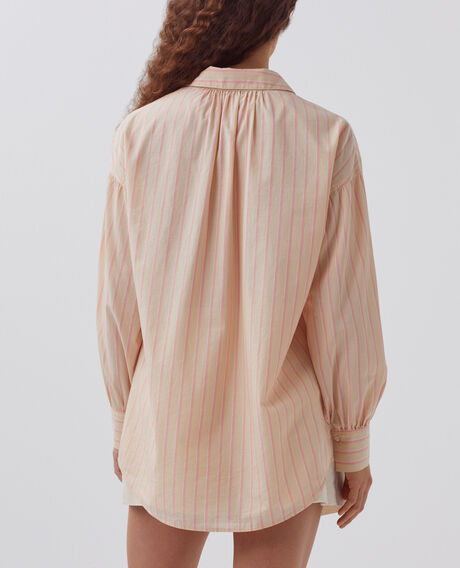 Camisa túnica de algodón 0470 apricot stripe 3ssh283c21