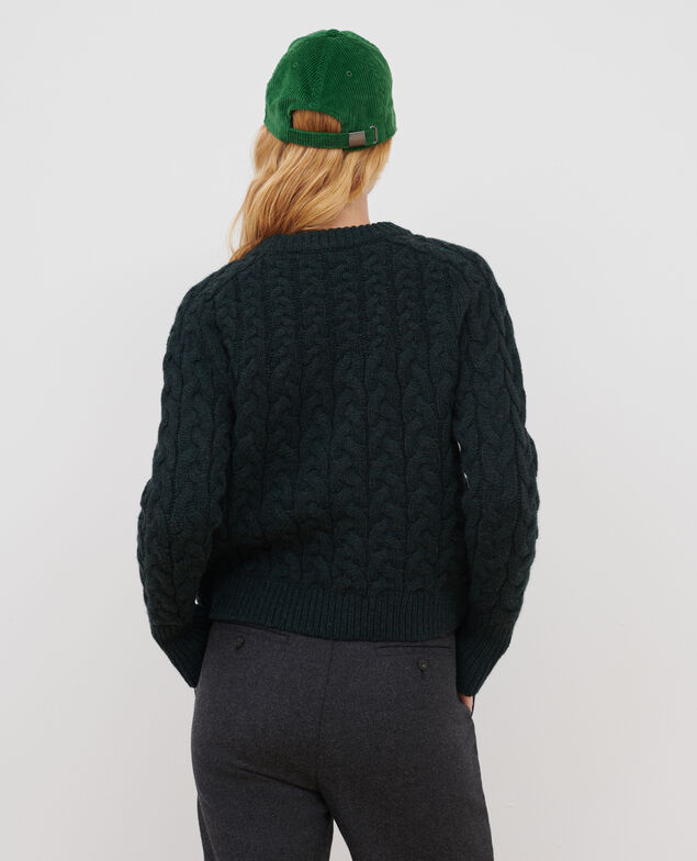 Jersey cuello redondo de lana merino A591 dark green pine