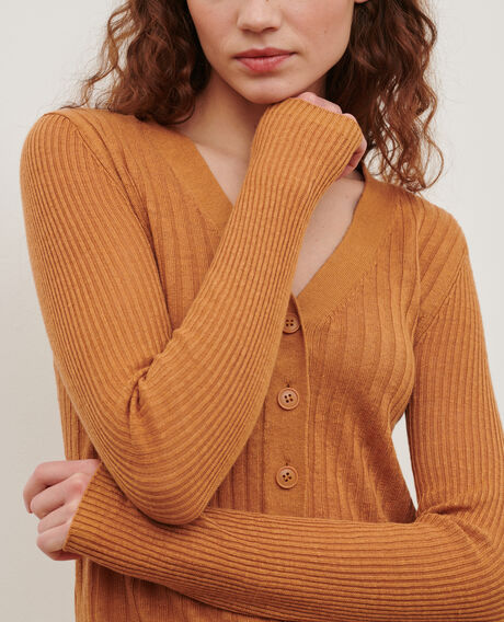 Cárdigan de lino 0320 almond brown 3sca115l01