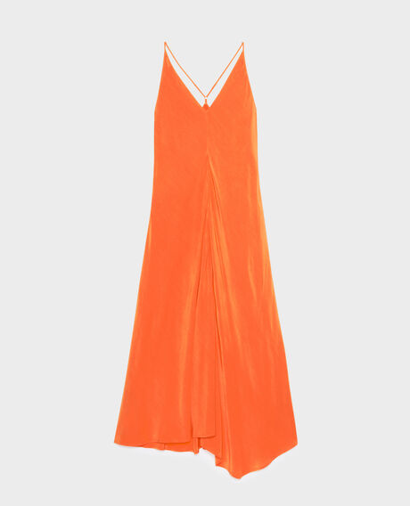 Vestido asimétrico fluido 0250 tiger lily orange 3sdr294v02