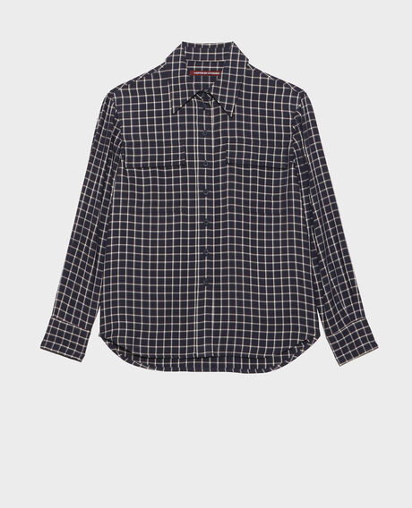 Camisa fluida de cuadros 8869 69 navy check 2wsh226v13
