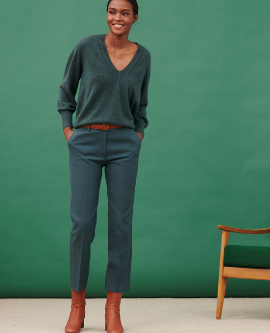 MARGUERITE - Pantalón cigarette 7015C DARK GREEN
