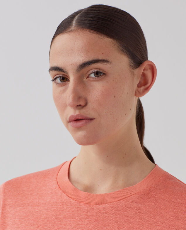 AMANDINE - Camiseta con cuello redondo de lino U120 pink