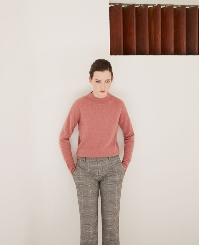 Jersey de cachemir con cuello subido  Old rose
