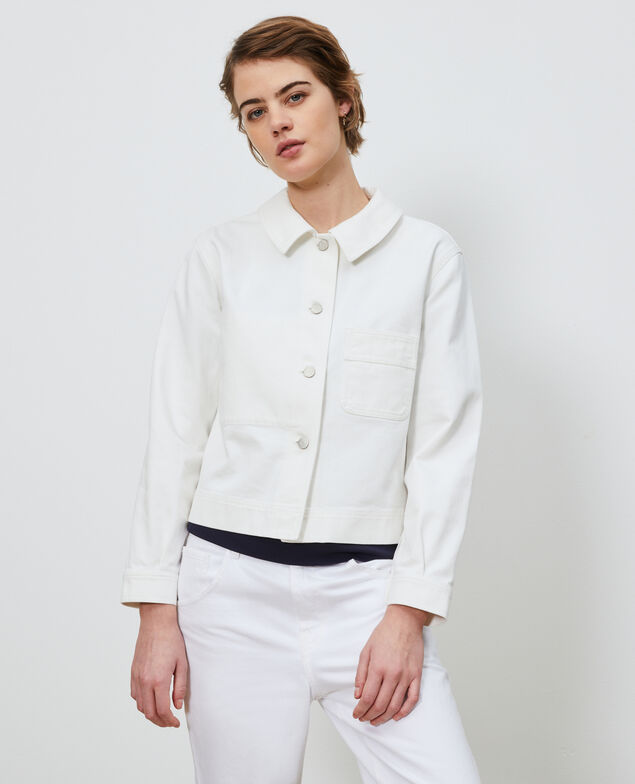 Chaqueta corta de algodón Optical white
