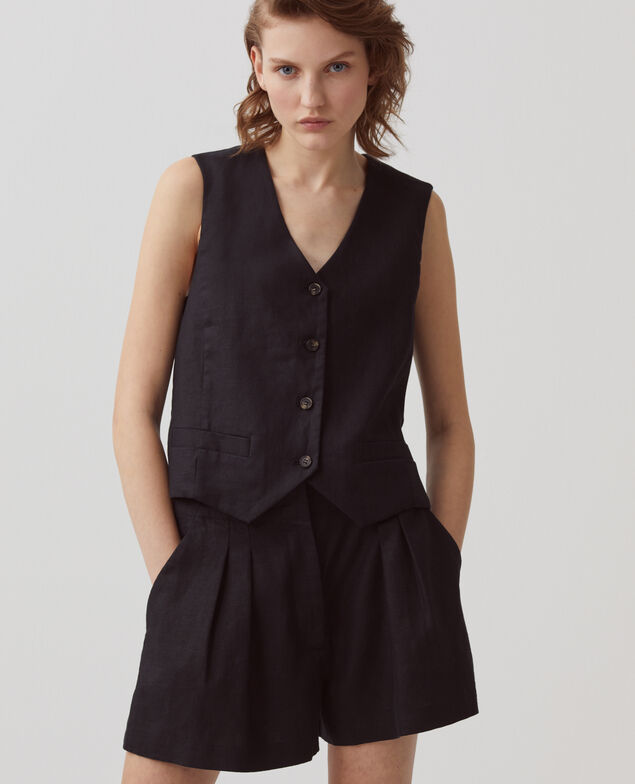 Chaleco de lino H091 black beauty