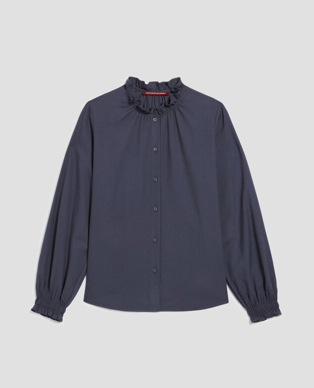 Blusa con cuello de volantes I083 odyssey gray